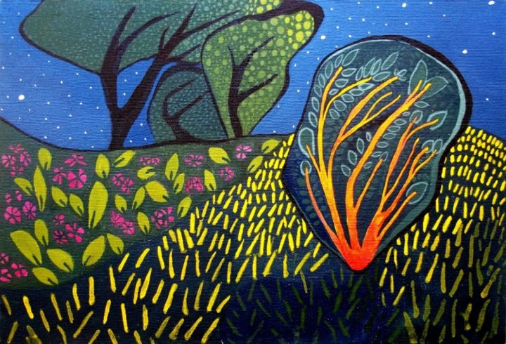 Pintura titulada "Noche.jpg" por Lula Cicala, Obra de arte original