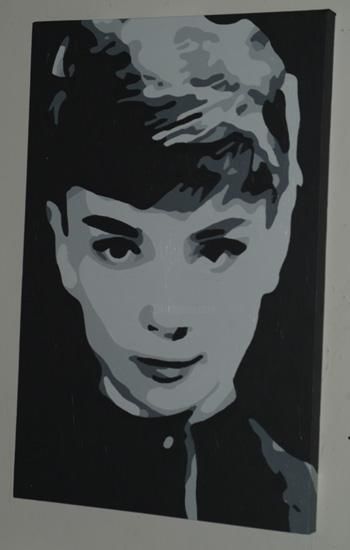 Painting titled "Audrey in Black" by Louise Lench, Original Artwork