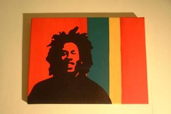 Painting titled "Bob Marley" by Louise Lench, Original Artwork, Oil