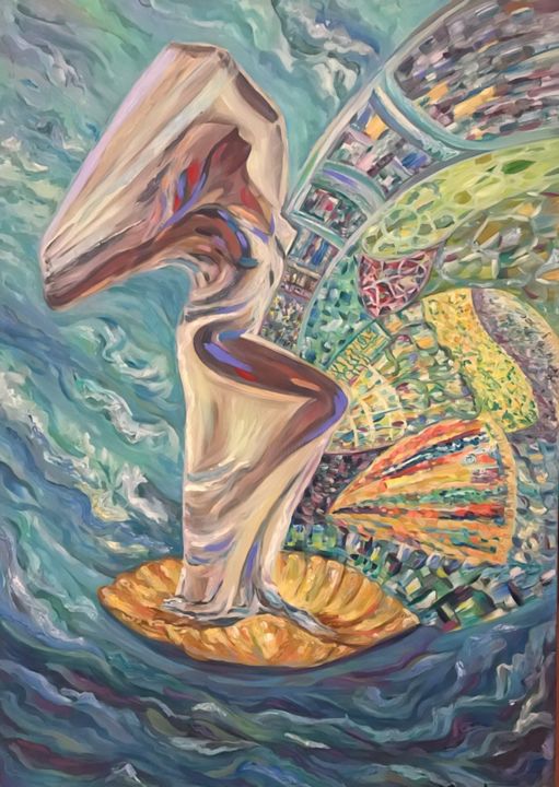 Painting titled "“Birth of Venus”" by Pintor Nicolas, Original Artwork, Oil