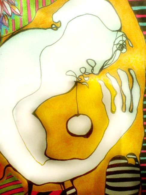Painting titled ""The aple man"" by Lulitokin, Original Artwork