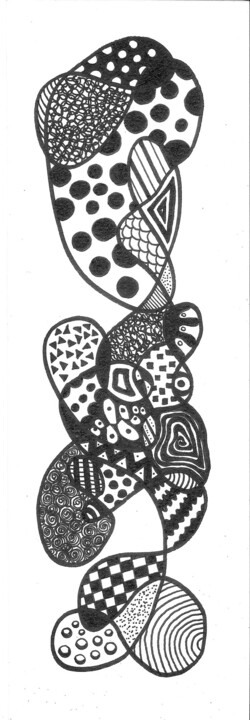 Zeichnungen mit dem Titel "Intuition 03" von Lumagayo, Original-Kunstwerk, Tinte