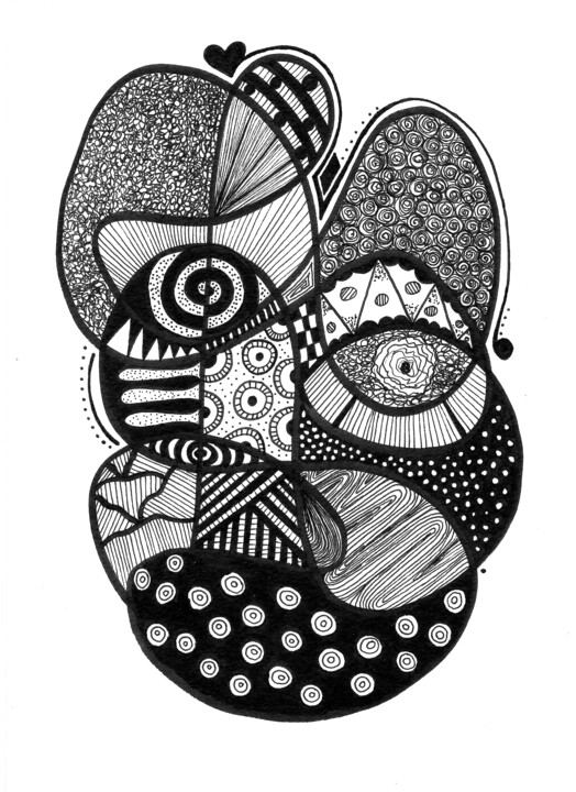 Dibujo titulada "Intuition 05" por Lumagayo, Obra de arte original, Tinta