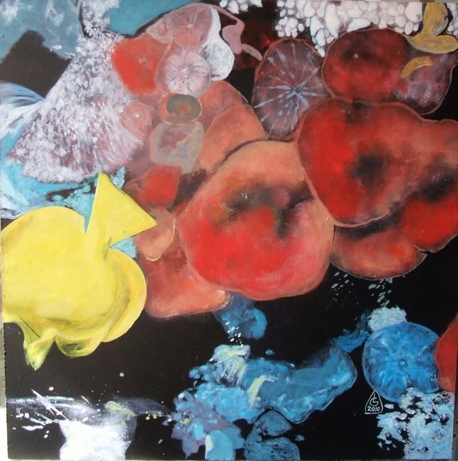 Pittura intitolato "Aqua Garden" da Luminita Gliga, Opera d'arte originale, Olio