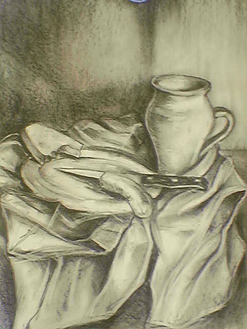Drawing titled "Sausage - piece" by Lumír Žemla, Original Artwork, Other