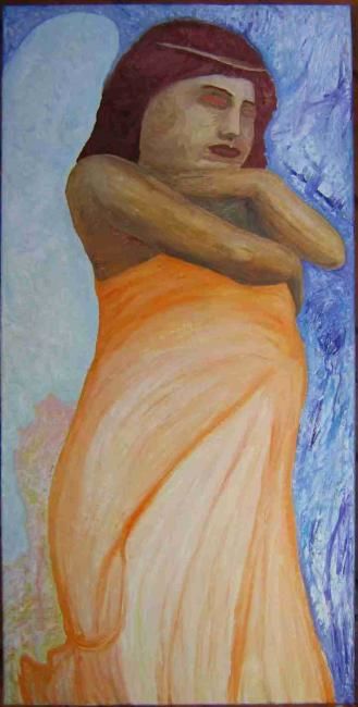 Painting titled "Ange de Protection" by Lummisart, Original Artwork, Oil