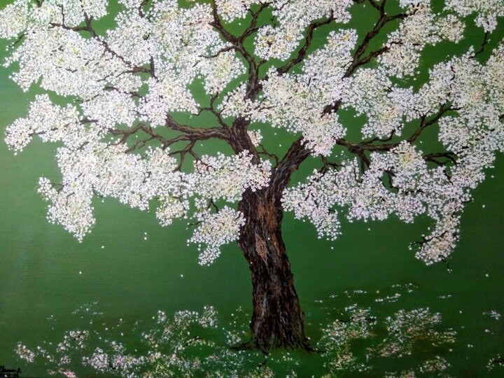 Painting titled "Blossom tree" by Luna, Original Artwork, Acrylic