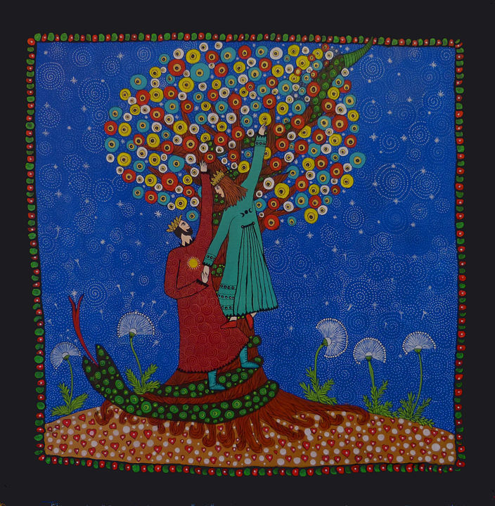 Peinture intitulée "L'arbre des possibl…" par Luna A, Œuvre d'art originale, Acrylique