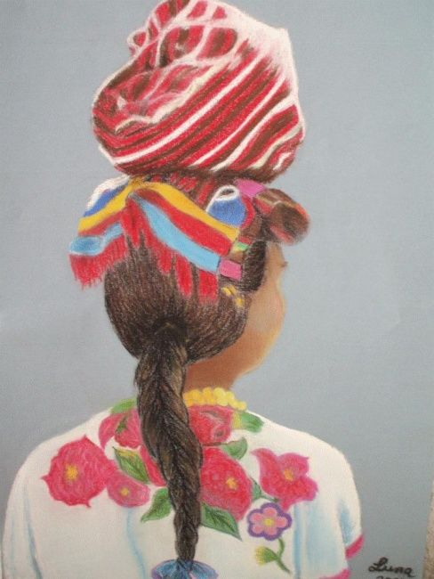 Painting titled "Niña Oaxaqueña" by Luna, Original Artwork