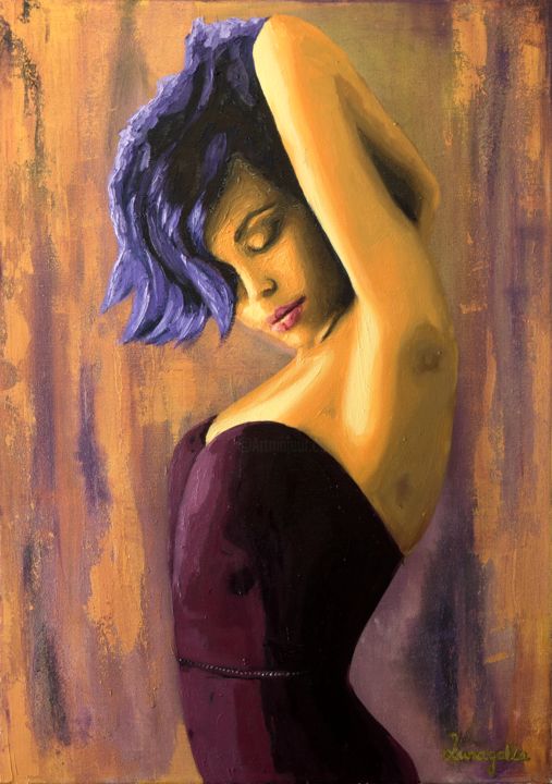 Painting titled "MARLA - Oil painting" by Luna✾Galla, Original Artwork, Oil