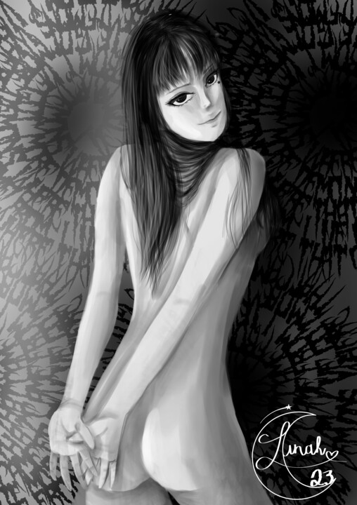 Digital Arts titled "Tomie" by Lunah, Original Artwork, Digital Painting