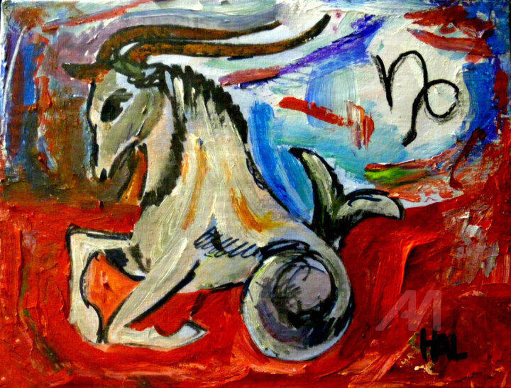 Pittura intitolato "capricorno.jpg" da Luna Hal, Opera d'arte originale,