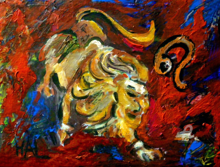 Pittura intitolato "leone.jpg" da Luna Hal, Opera d'arte originale