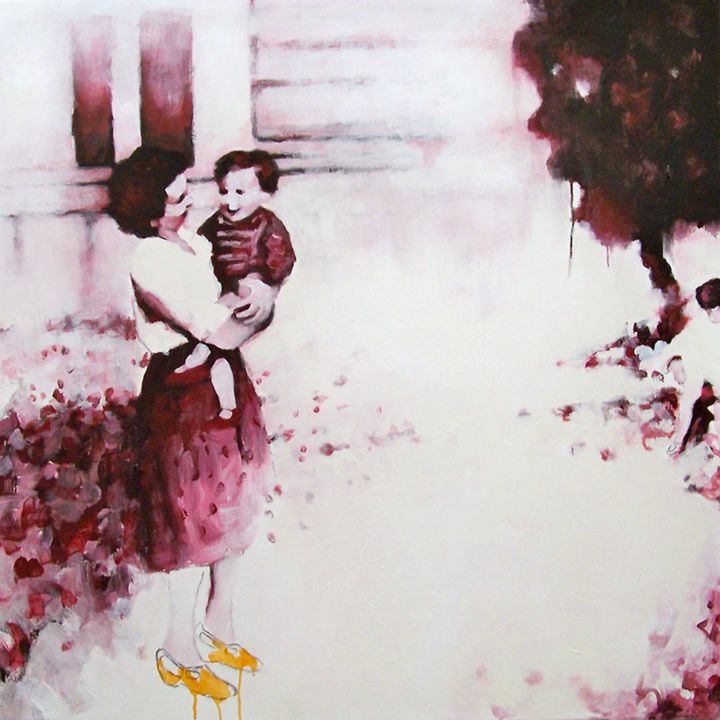Painting titled "Madone à l'enfant .…" by Lunat, Original Artwork