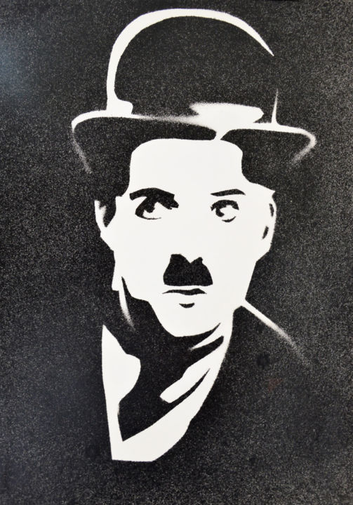 Ζωγραφική με τίτλο "Charlie Chaplin" από Lune Et Animo, Αυθεντικά έργα τέχνης