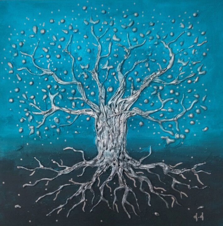 Peinture intitulée "Petit arbre de vie…" par Lune Et Animo, Œuvre d'art originale, Acrylique