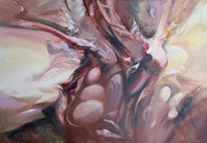 Картина под названием "Тема3" - Евгений Лунёв, Подлинное произведение искусства, Масло
