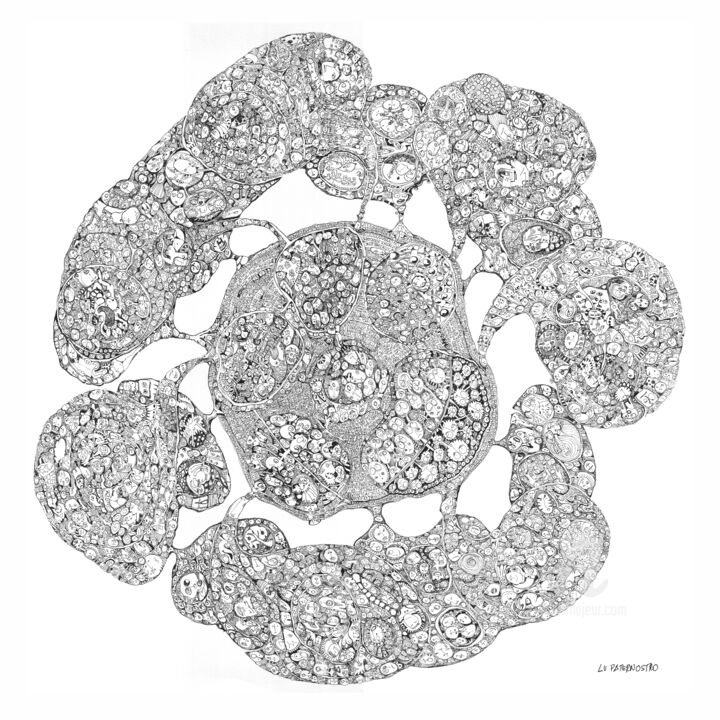 Drawing titled "Bubbles" by Lu Paternostro, Original Artwork, Digital Print