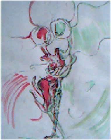 Pittura intitolato "Symbiose" da Luna, Opera d'arte originale