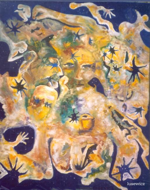 Pintura titulada "la dimensin de mis…" por Mir Lusewix, Obra de arte original, Oleo