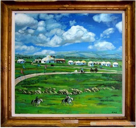 Pintura titulada "Grassland of Bashang" por Lusia, Obra de arte original