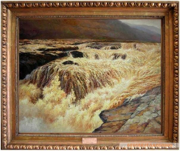 Pintura intitulada "Yellow River" por Lusia, Obras de arte originais