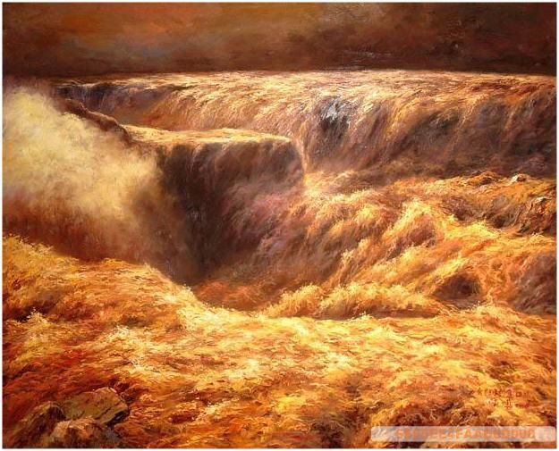 Painting titled "Yellow River Zhang" by Lusia, Original Artwork