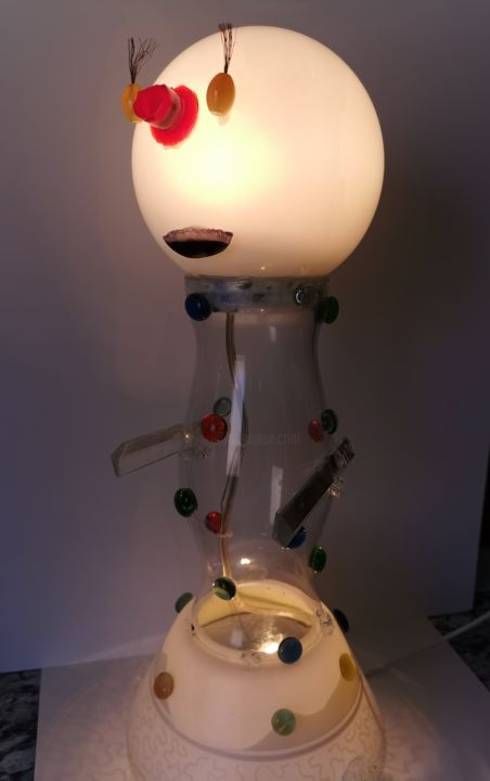 Sculpture intitulée "Fin de soirée" par Cazenave, Œuvre d'art originale, Verre
