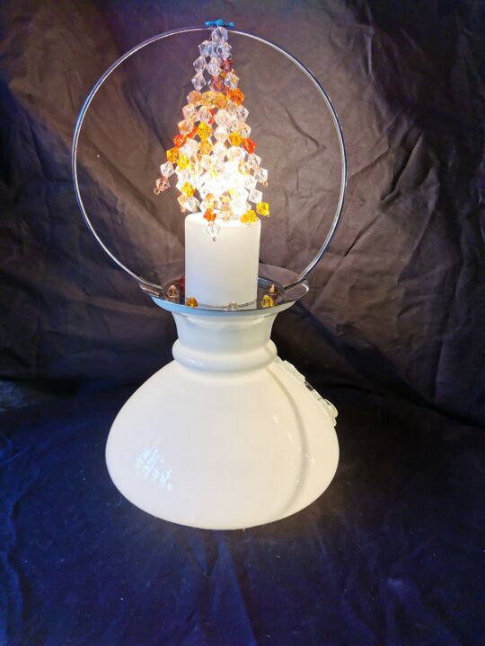 Sculpture intitulée "Lampe de table 3" par Cazenave, Œuvre d'art originale, Verre