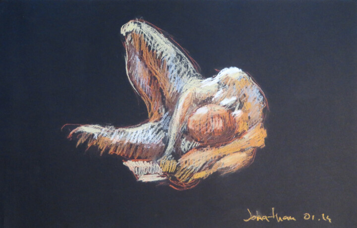 Dessin intitulée "Jonathan" par Lutin, Œuvre d'art originale, Conté