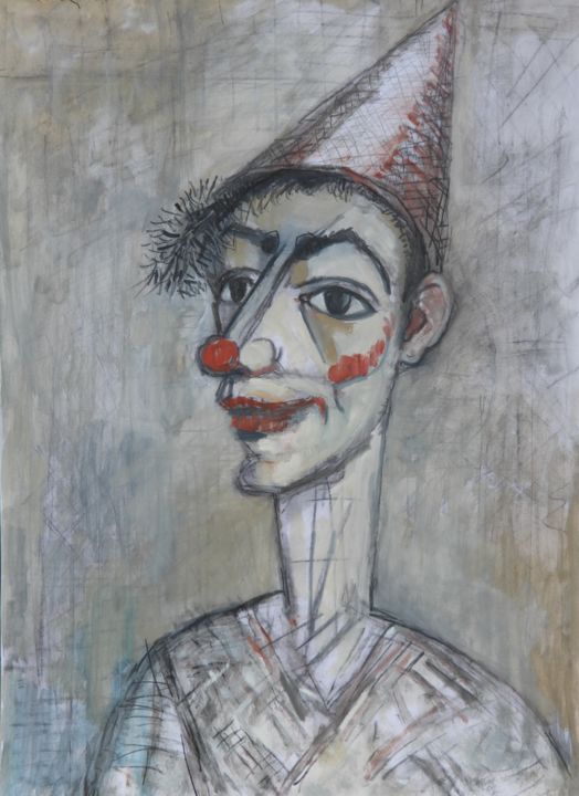 Painting titled "Joker" by Lubomir Tkacik, Original Art, Oil