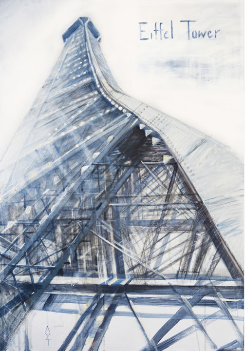 Painting titled "Effel Tower Paris /…" by Lutokhina, Original Artwork, Acrylic