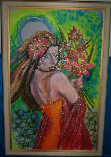 Pintura intitulada "Cigana" por Luz Bartho, Obras de arte originais