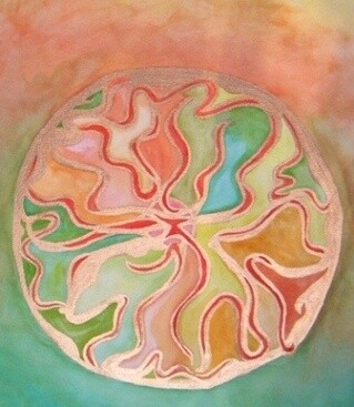 Painting titled "vision orange" by Luz Blasco, Original Artwork