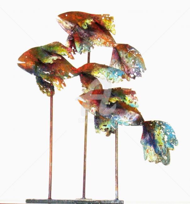 Pintura intitulada "Dancer Fish" por Luz Angela Cruz, Obras de arte originais