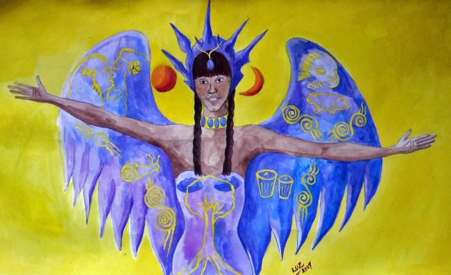 Painting titled "Istchel" by Luz Garcia De Zielinski, Original Artwork