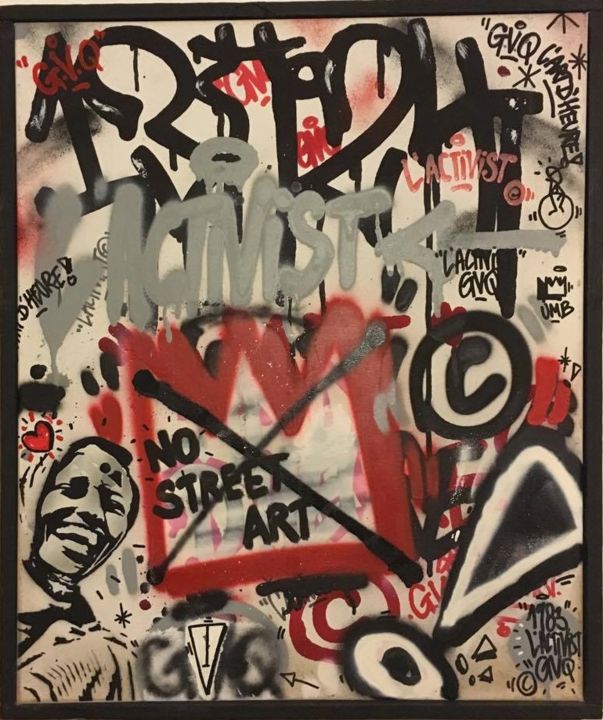 Peinture intitulée "No Street Art !" par Louis-Victor Frémont, Œuvre d'art originale, Bombe aérosol