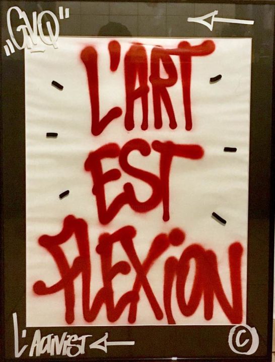 Peinture intitulée "L'Art Est Flexion" par Louis-Victor Frémont, Œuvre d'art originale, Bombe aérosol