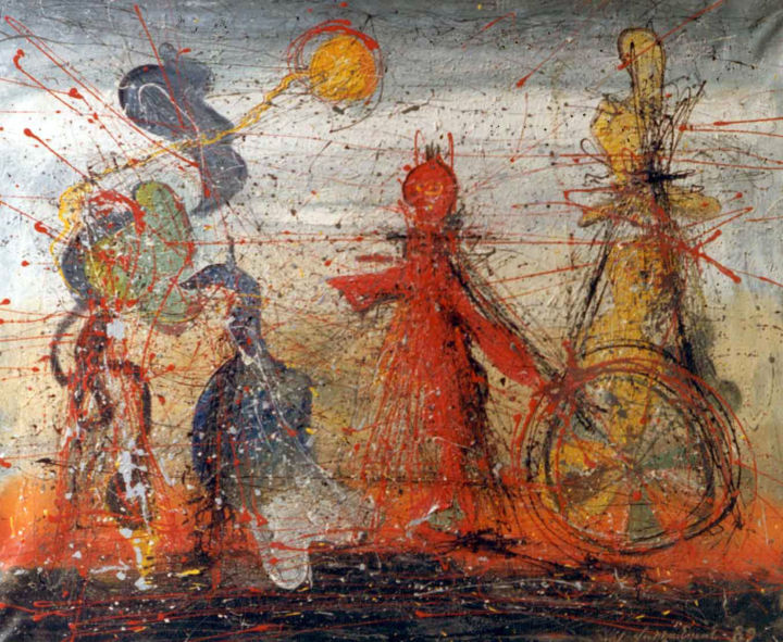 Pittura intitolato ""Мечта детства"" da Lavrent Vardanyan, Opera d'arte originale, Olio