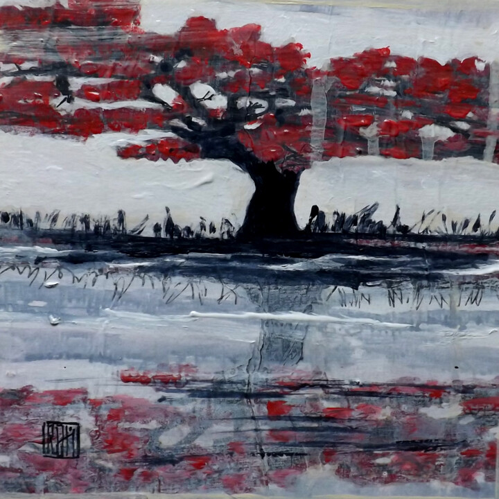 Painting titled "ARBRE" by Ly-Rose, Original Artwork