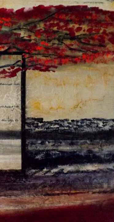 Pintura intitulada "Arbre Lorca. Détail" por Ly-Rose, Obras de arte originais, Óleo