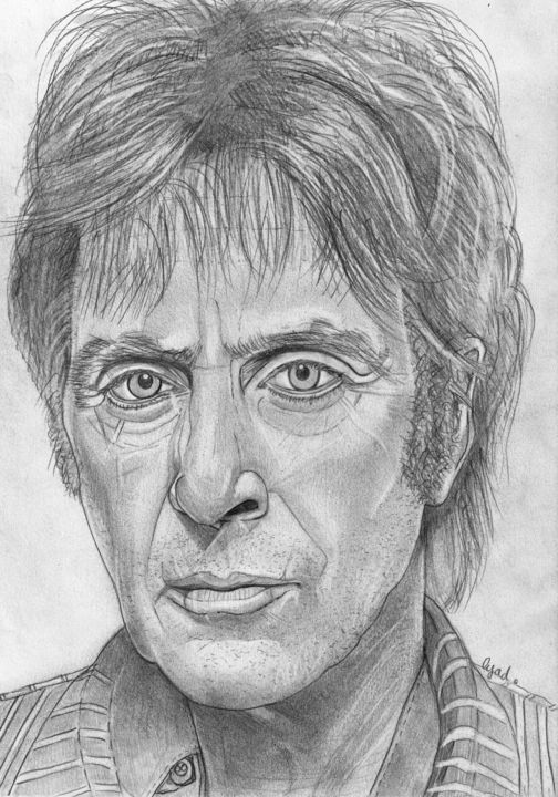 Dessin intitulée "Al pacino" par Eric Schroedel, Œuvre d'art originale, Graphite