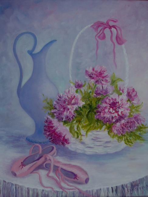 Peinture intitulée "Pivoines" par Lyane Lenormand, Œuvre d'art originale,