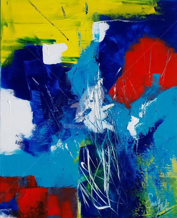 Peinture intitulée "Le refuge ailleurs" par Suely Blot, Œuvre d'art originale, Acrylique