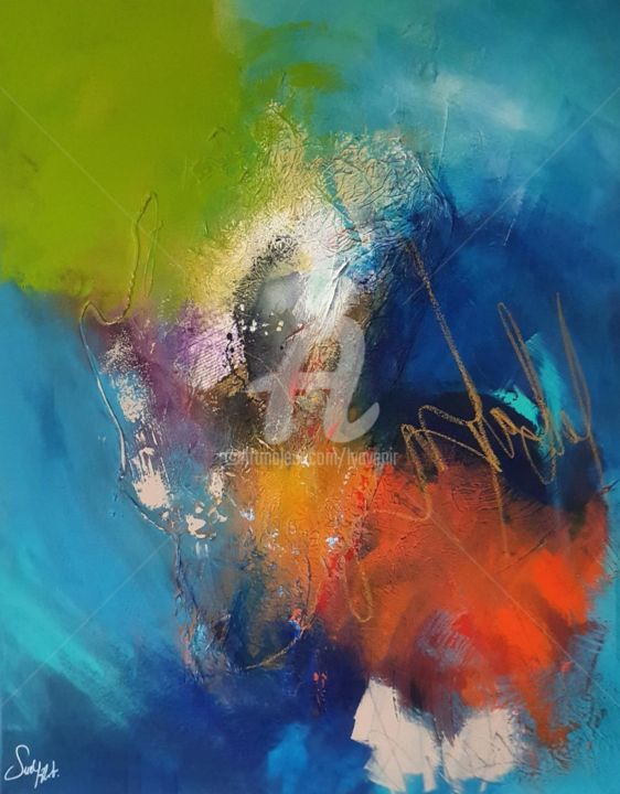 Peinture intitulée "Le nouveau temps" par Suely Blot, Œuvre d'art originale, Acrylique Monté sur Châssis