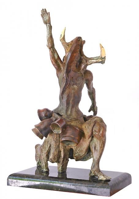 Sculpture titled "MUMMER I" by Lybomir Lazarov, Original Art, Metals