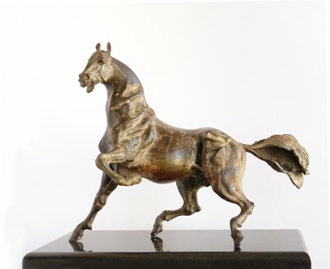 Scultura intitolato "HORSE I" da Lybomir Lazarov, Opera d'arte originale, Metalli