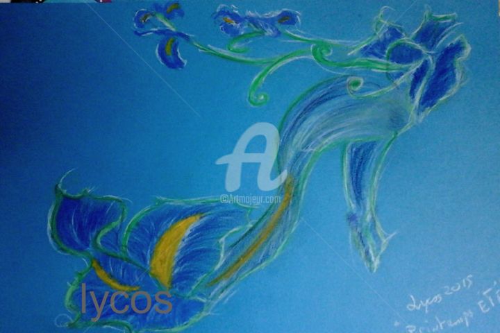 Drawing titled "printemps - été" by Lycos, Original Artwork, Chalk