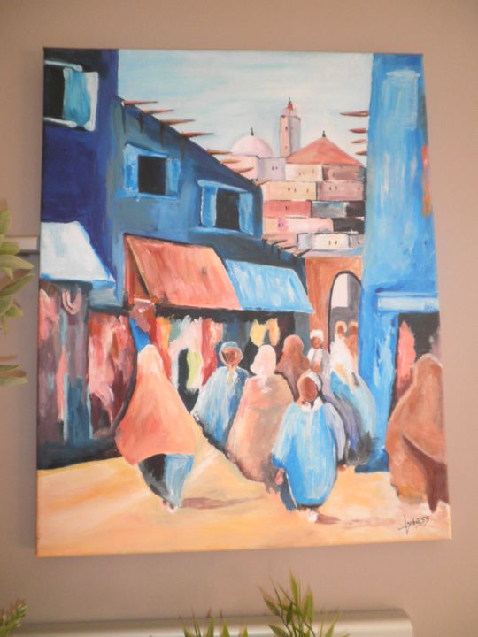 Painting titled "Medina" by Lydia Bessette, Original Artwork, Acrylic