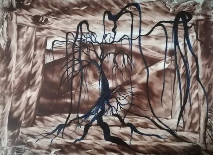Картина под названием "Trapped in my mind" - Lydia Ehlers, Подлинное произведение искусства, Энкаустический